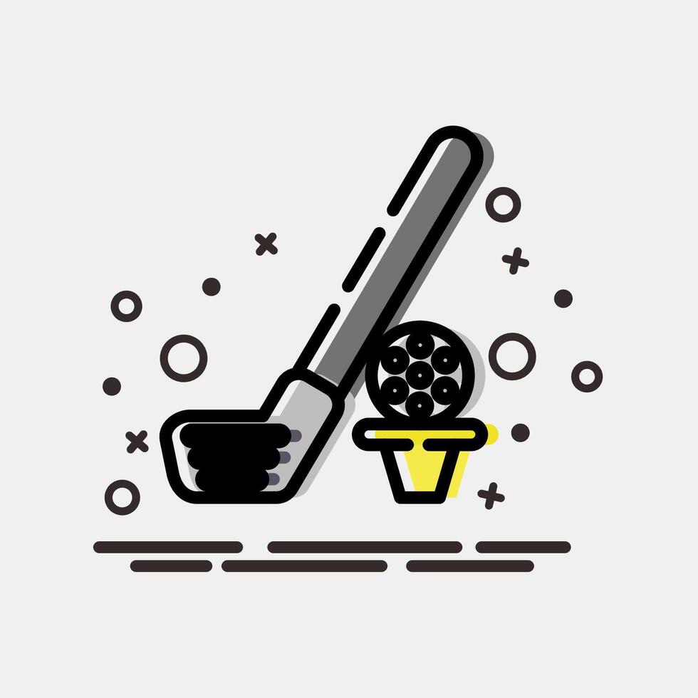 Icon golf. Sports elements. Icon in MBE style. vector