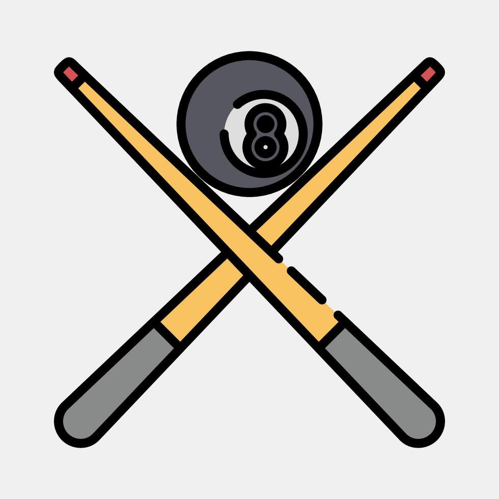 Icon pool game. Sports elements. Icon in filled line style. vector