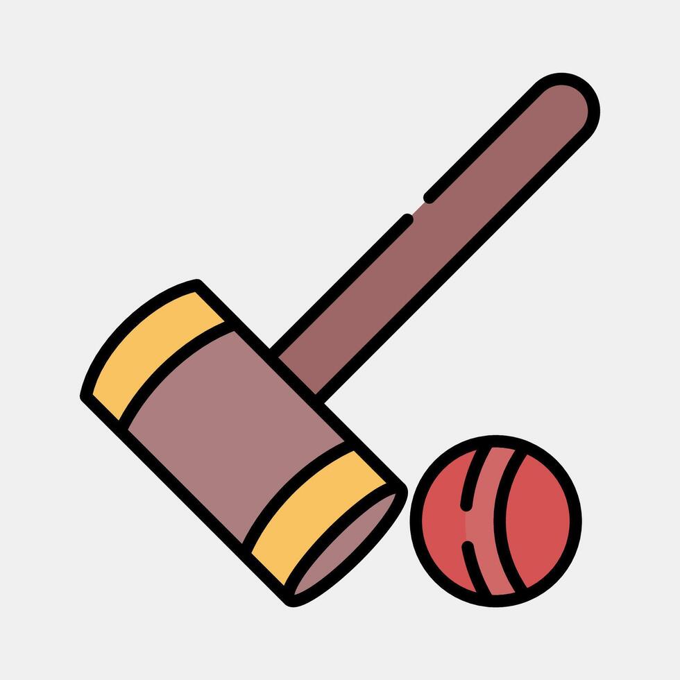 Icon croquet. Sports elements. Icon in filled line style. vector