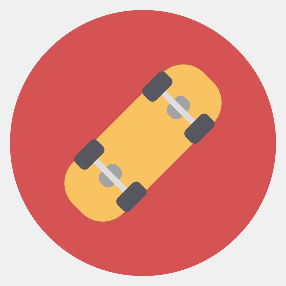 Icon skateboard. Sports elements. Icon in color mate style. vector