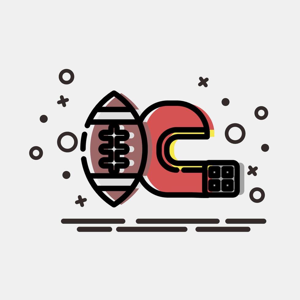 Icon american football. Sports elements. Icon in MBE style. vector