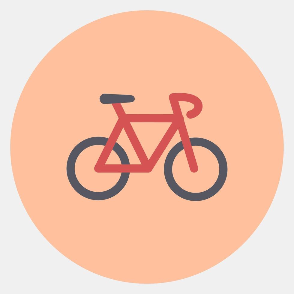 Icon bicycle. Sports elements. Icon in color mate style. vector