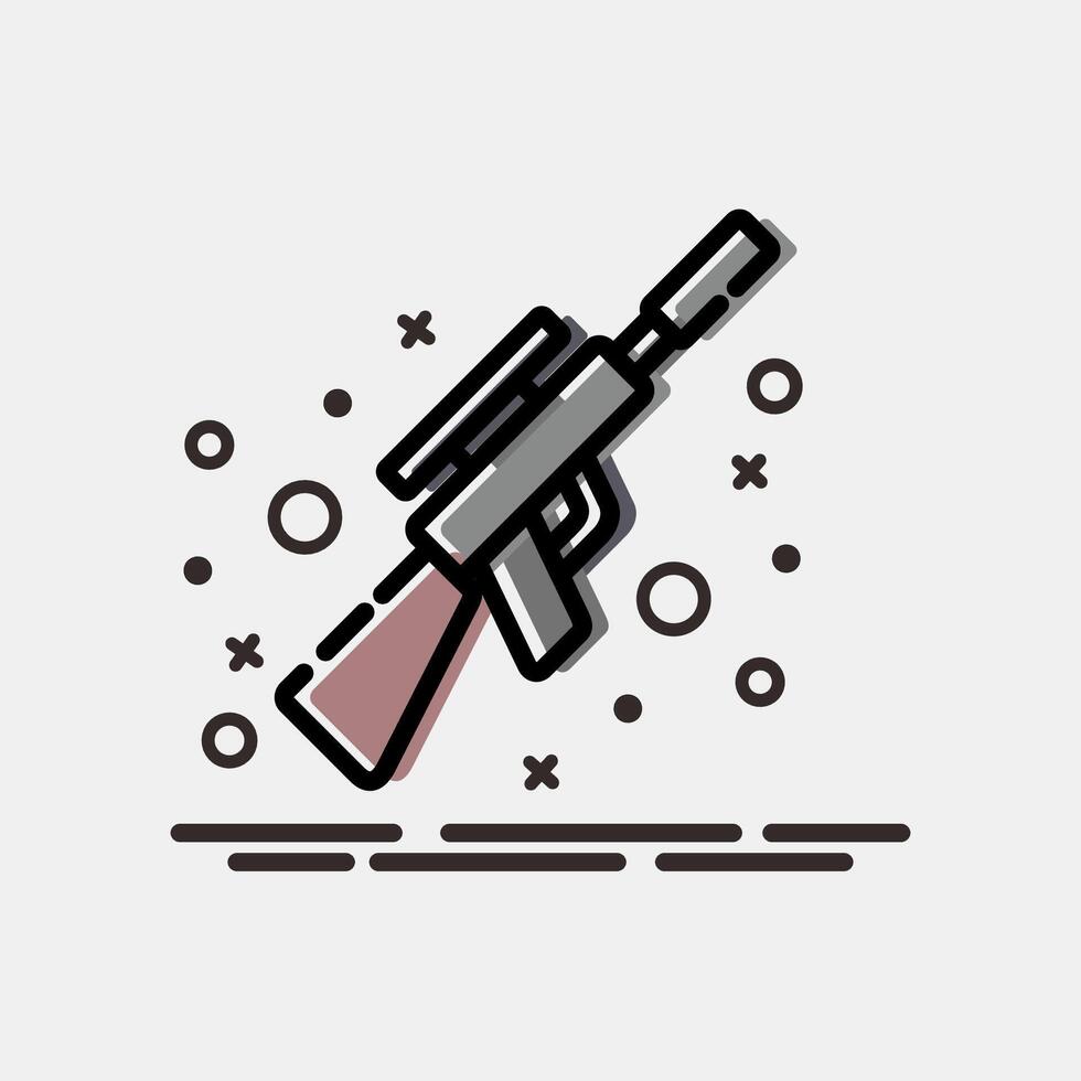 Icon shooting. Sports elements. Icon in MBE style. vector