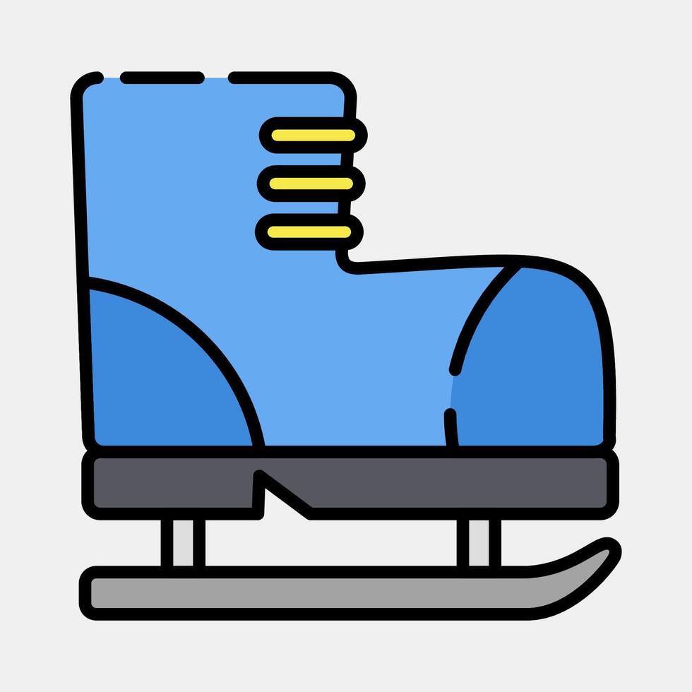 Icon ice skating. Sports elements. Icon in filled line style. vector