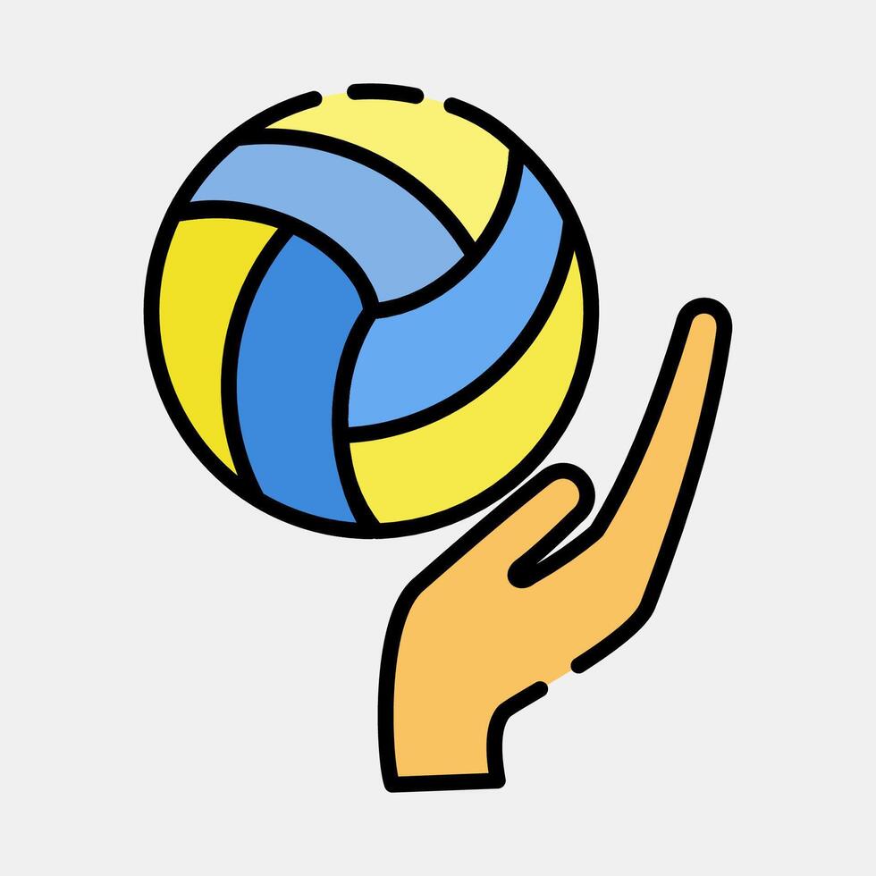 Icon volleyball. Sports elements. Icon in filled line style. vector