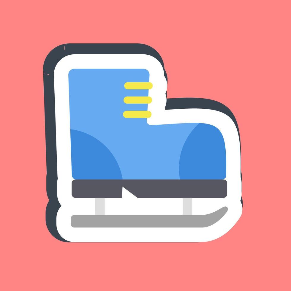Sticker ice skating. Sports elements. vector