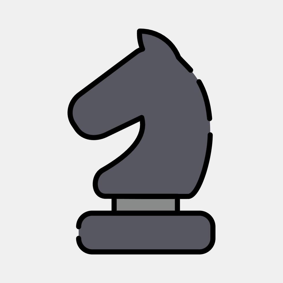 Icon chess. Sports elements. Icon in filled line style. vector