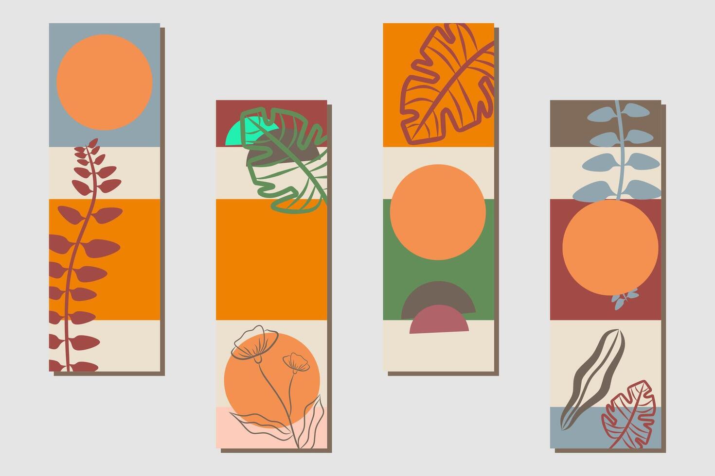 Abstract nature shape template collection vector