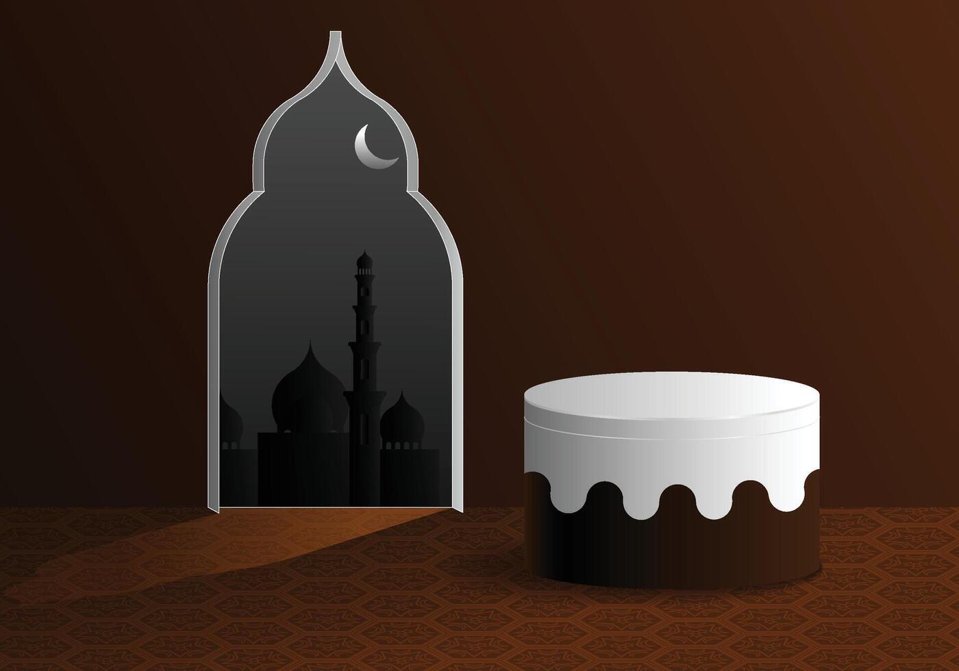 3D podium design for showing Eid special products. vector