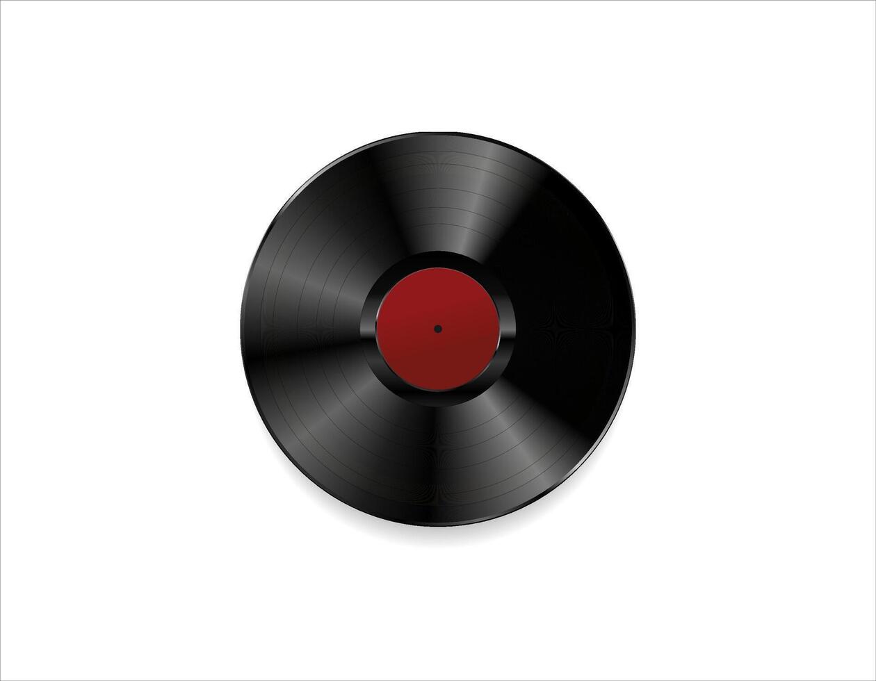 Realistic illustration of a vinyl record analog record disc on a white background vector