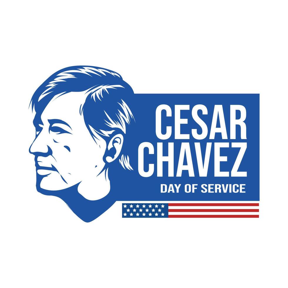 Illustration graphic of Cesar Chavez day. Day of service vector