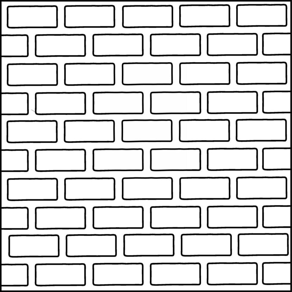 Line art of brick wall seamless pattern for background, wallpaper, resources. Texture interior background line art. Set of graphics elements drawing for architecture and landscpae design vector