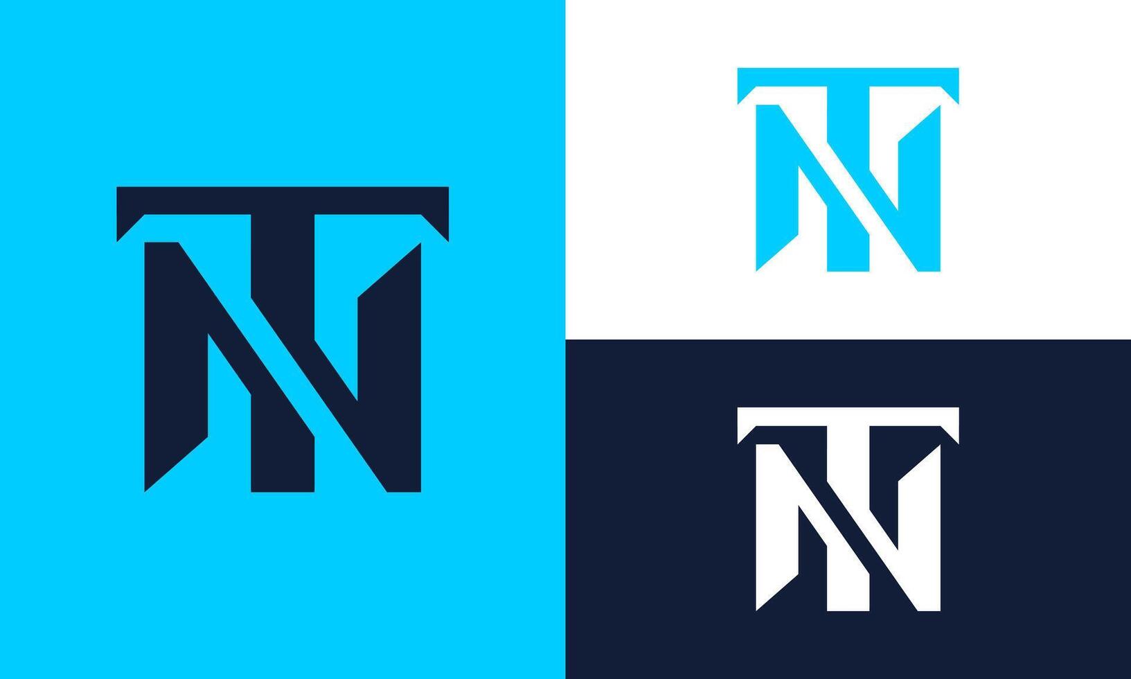 Initial logo letters TN or NT. vector