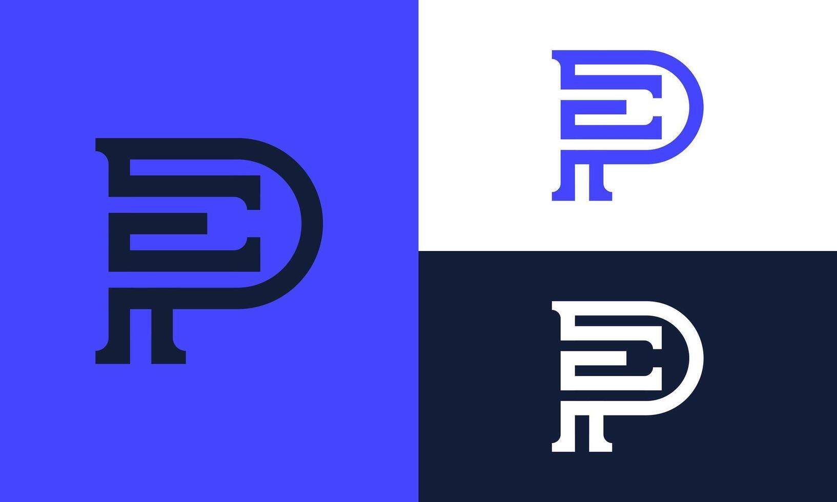 PE or EP logo template. vector