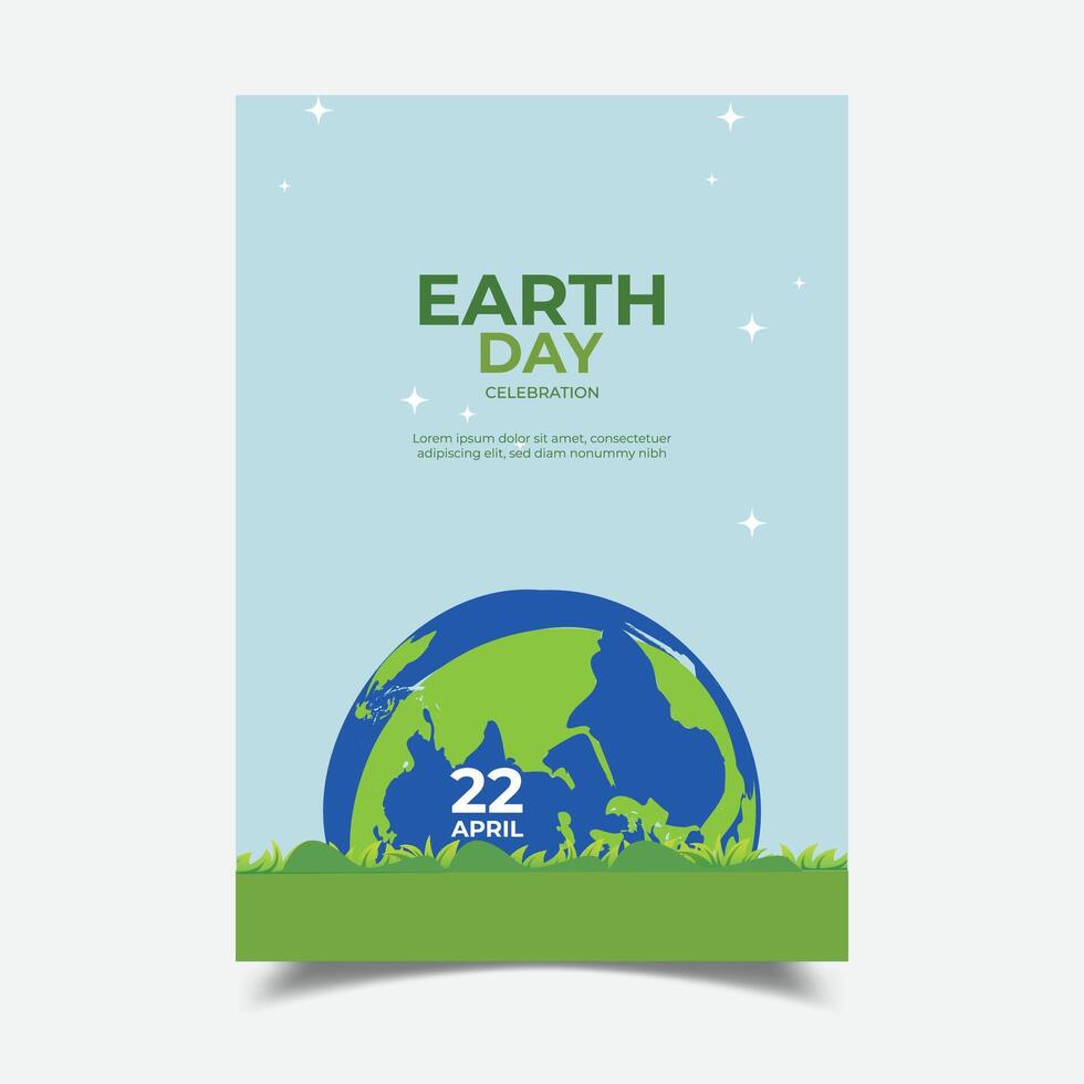 Mother earth day green background design template illustration vector