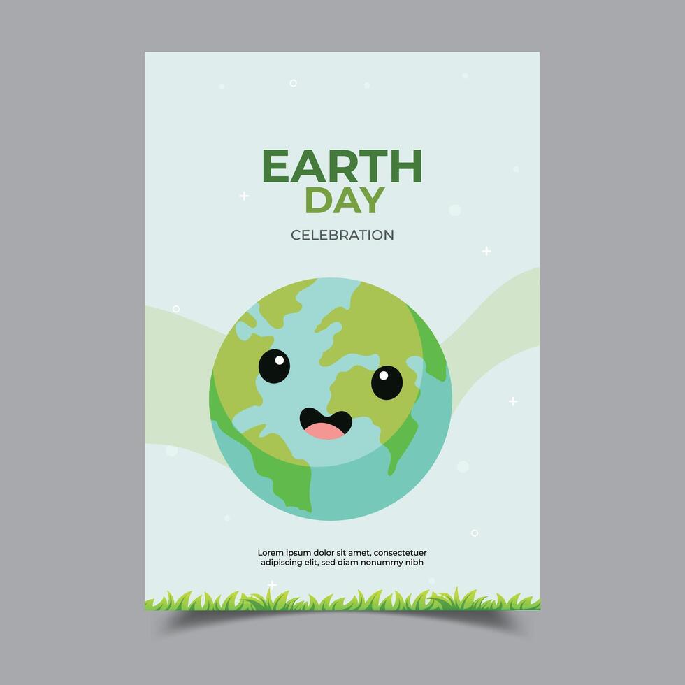 Earth day green background design template illustration vector