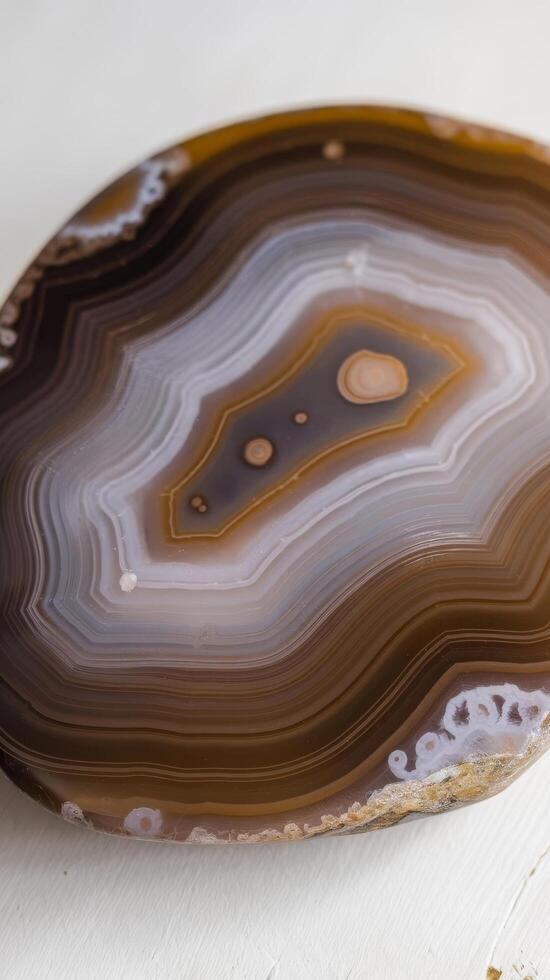Macro mineral stone agate on a white background photo