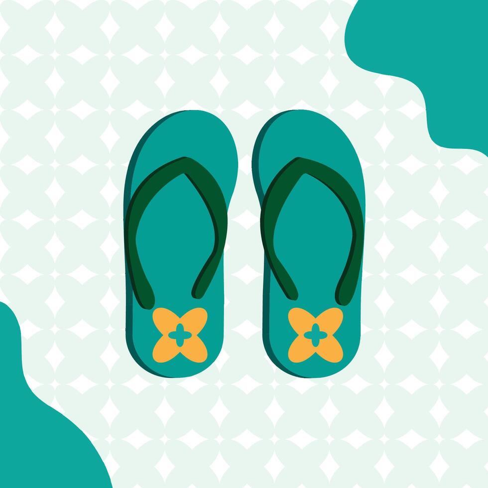 Green Flip-Flops Illustration vector