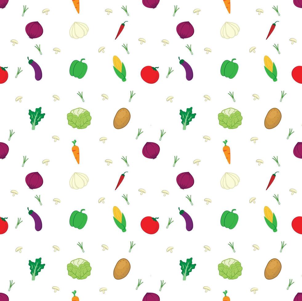 Mix vegetable seamless pattern Illustration vector