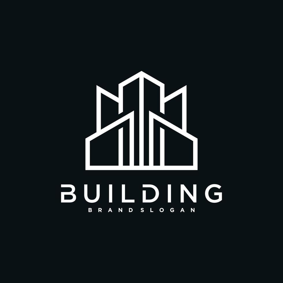 building logo design. Construction, apartment and architect vector