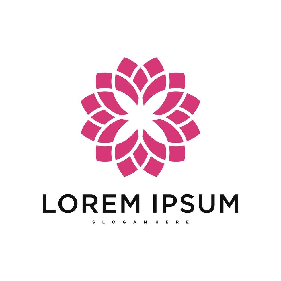 Unique luxury abstract flower logo design vector
