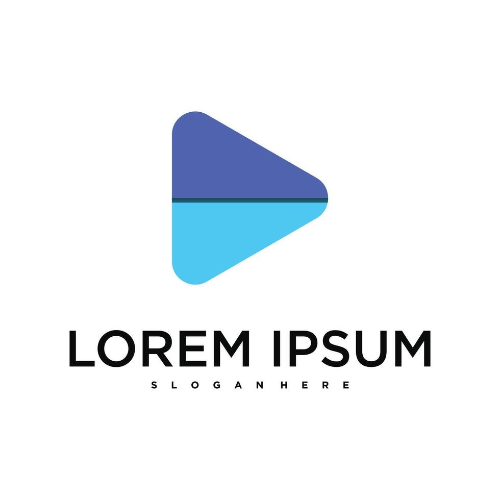 Play button logo design inspiration vector