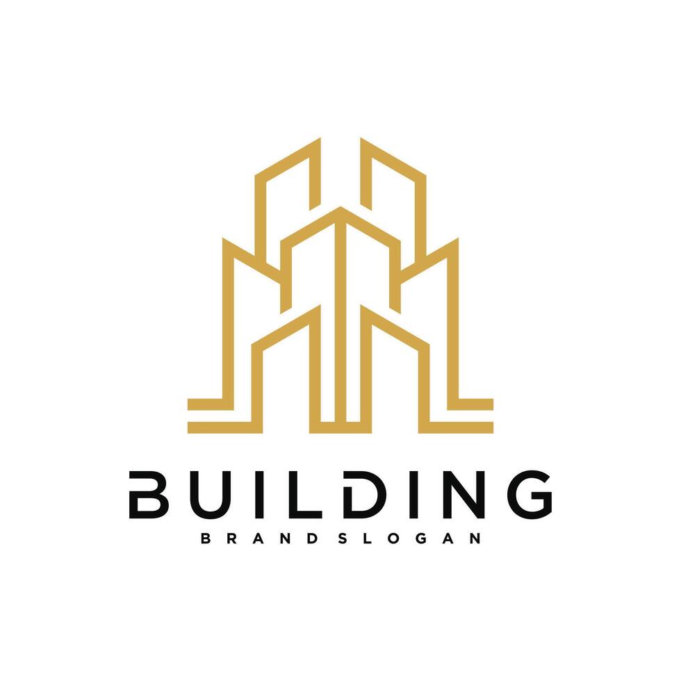 Simple building construction logo design vector