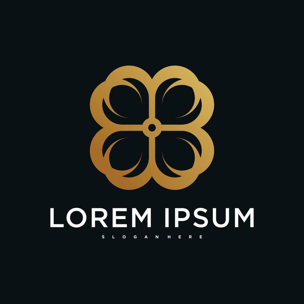 Luxury flower logo design vector