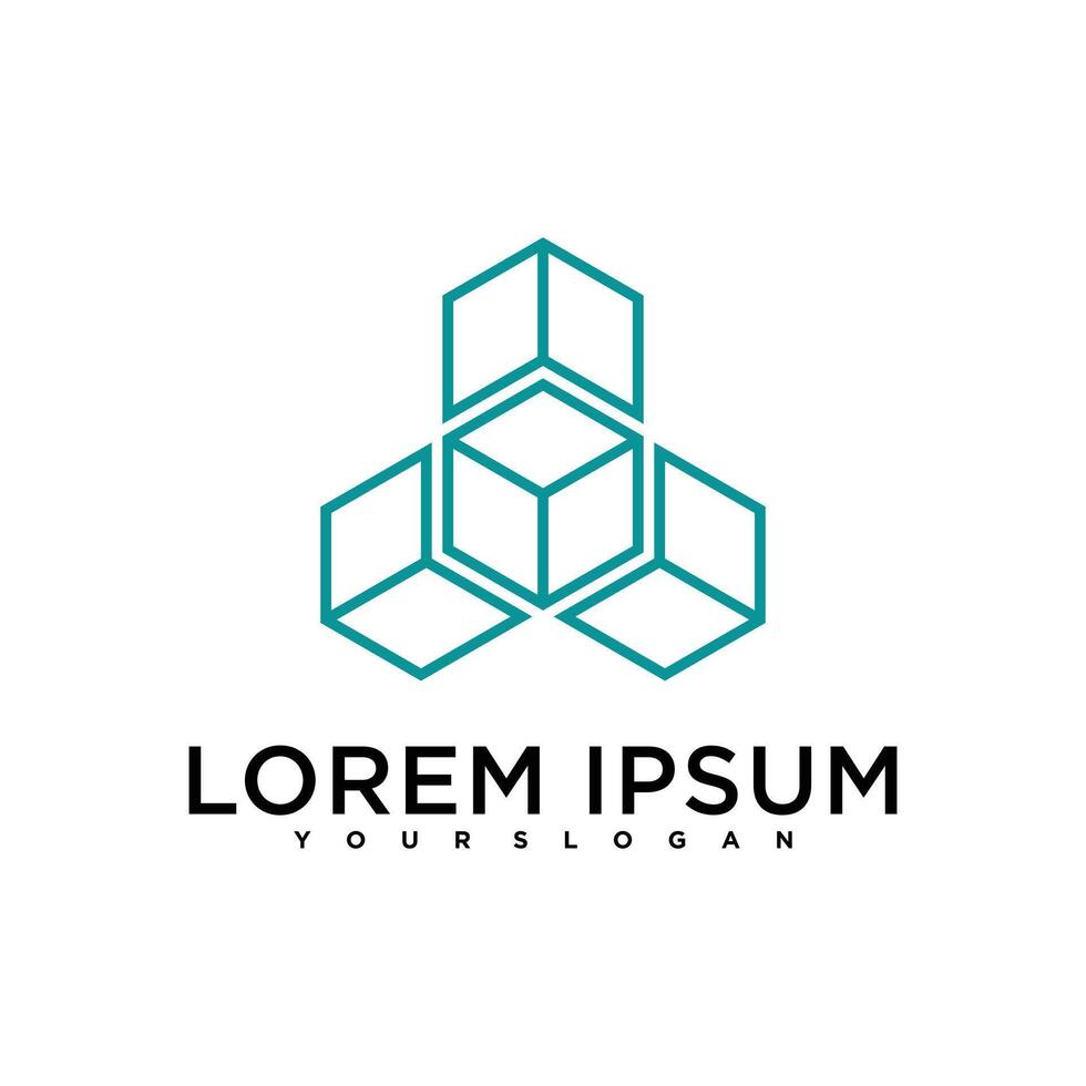 Abstract cube or box logo design vector