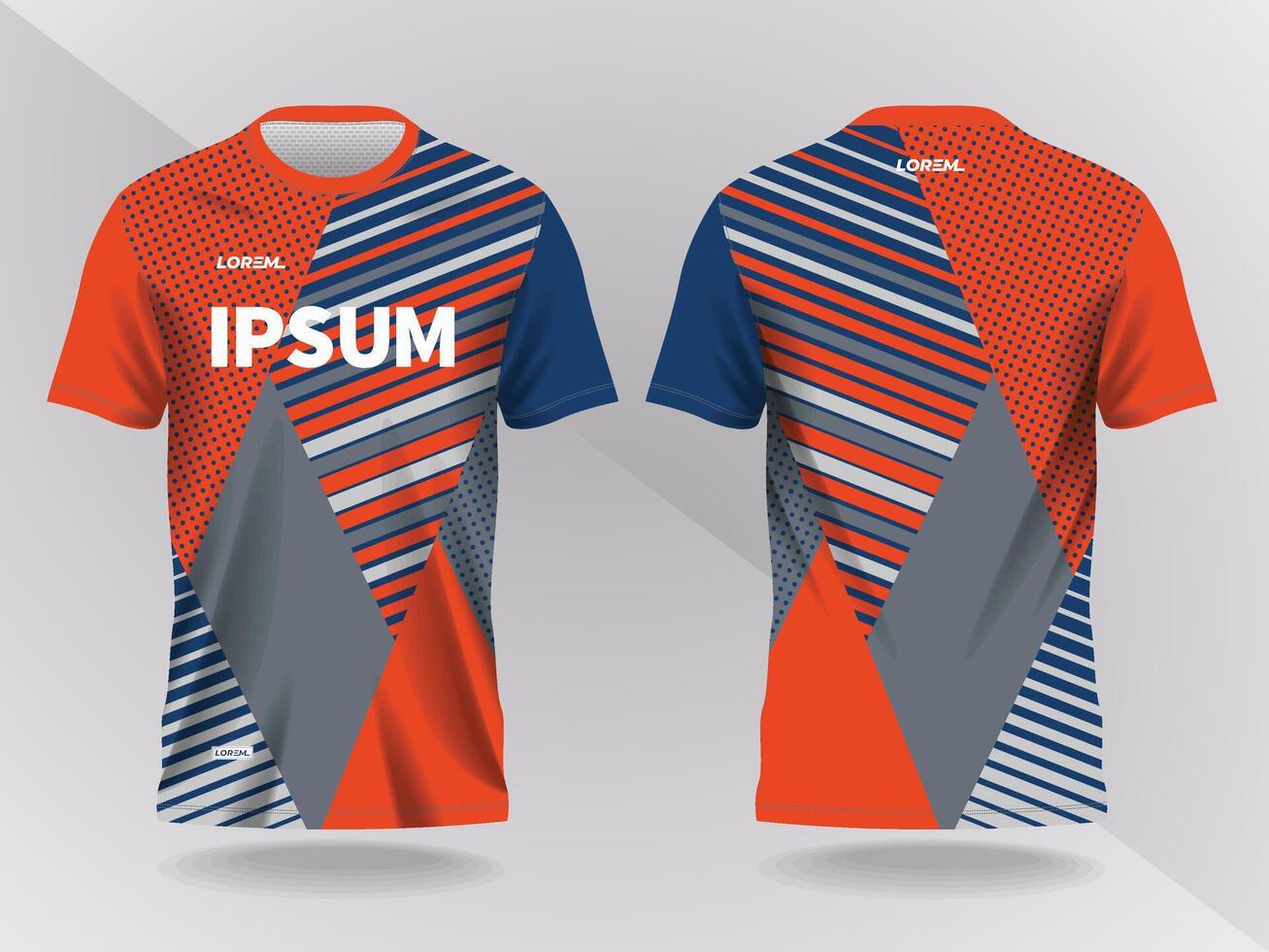 orange and blue abstract background and pattern for sport jersey design and mockup vector
