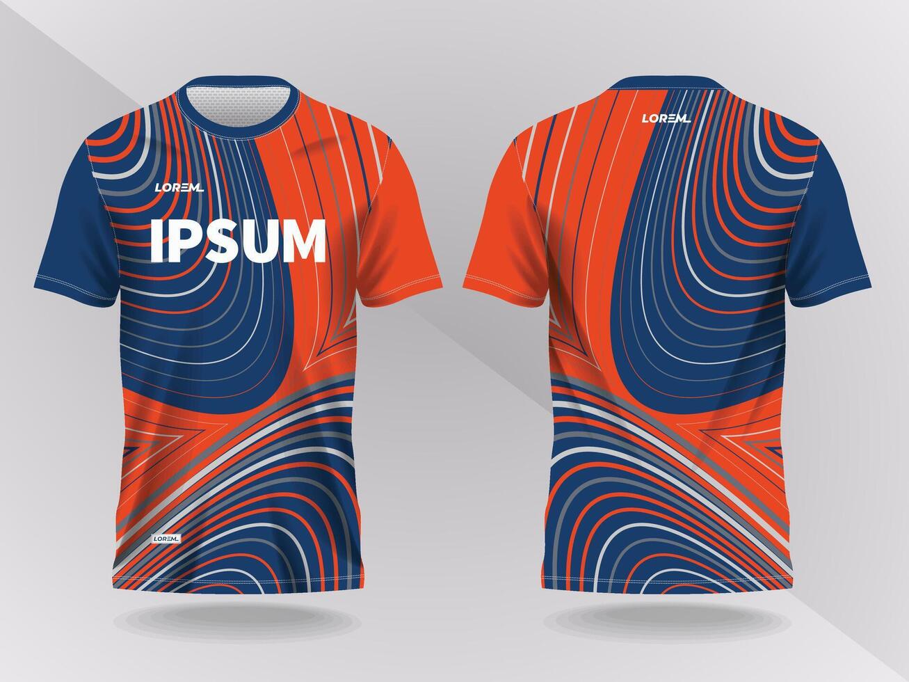 round lines orange and blue abstract background and pattern for sport jersey design and mockup vector