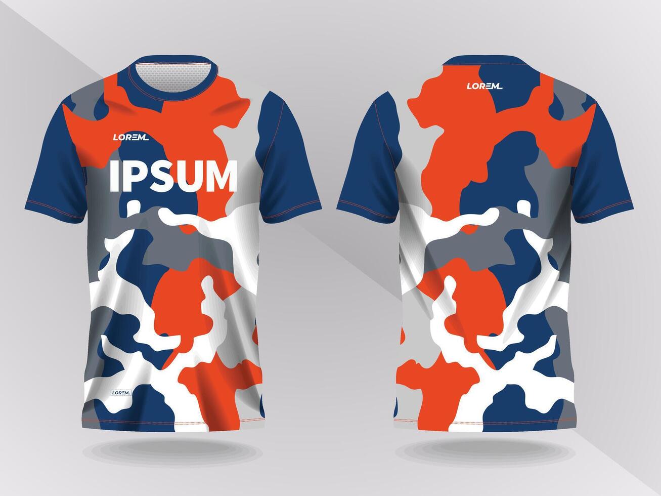 orange and blue camo abstract background and pattern for sport jersey design and mockup vector