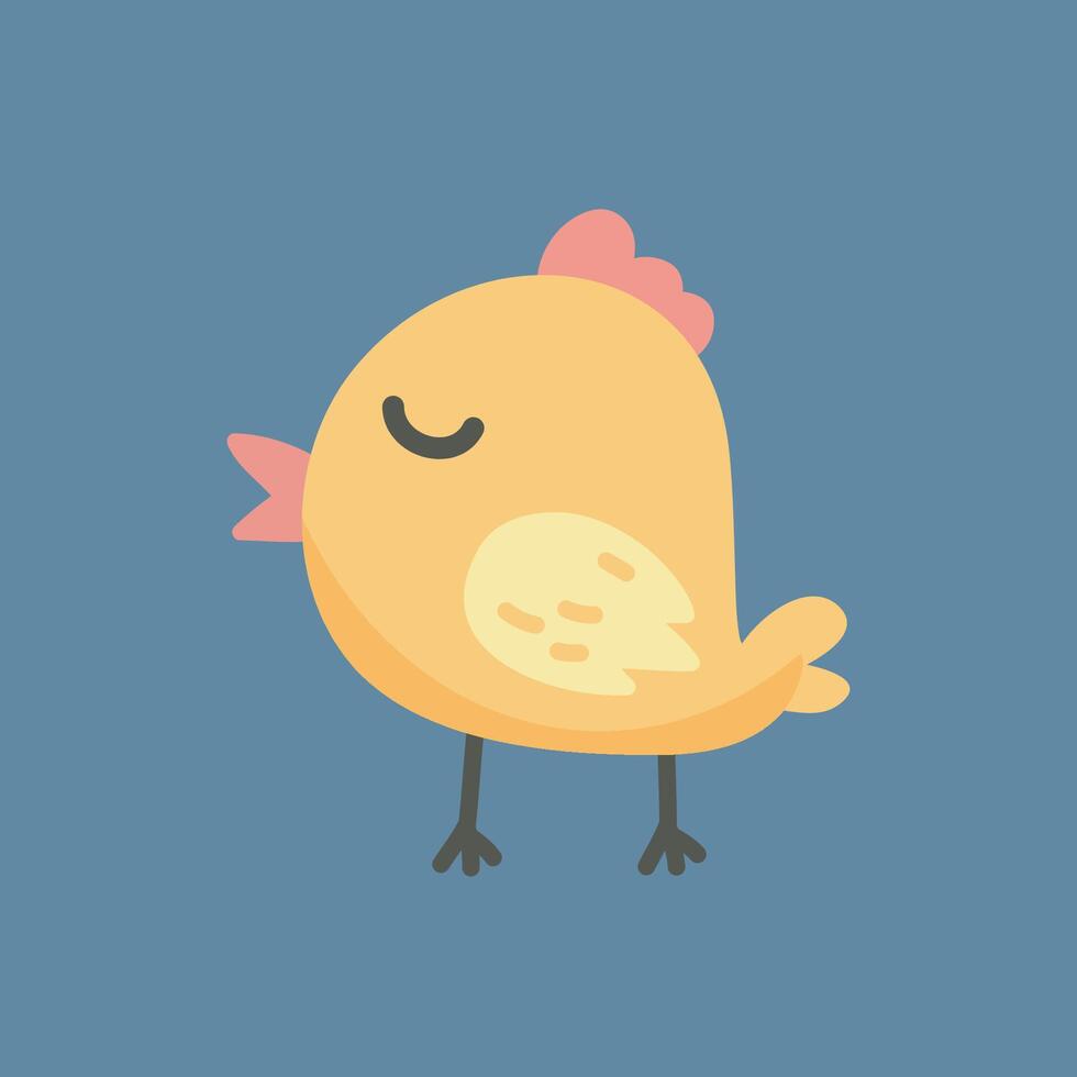 little cute chicken anima in flat design. vector