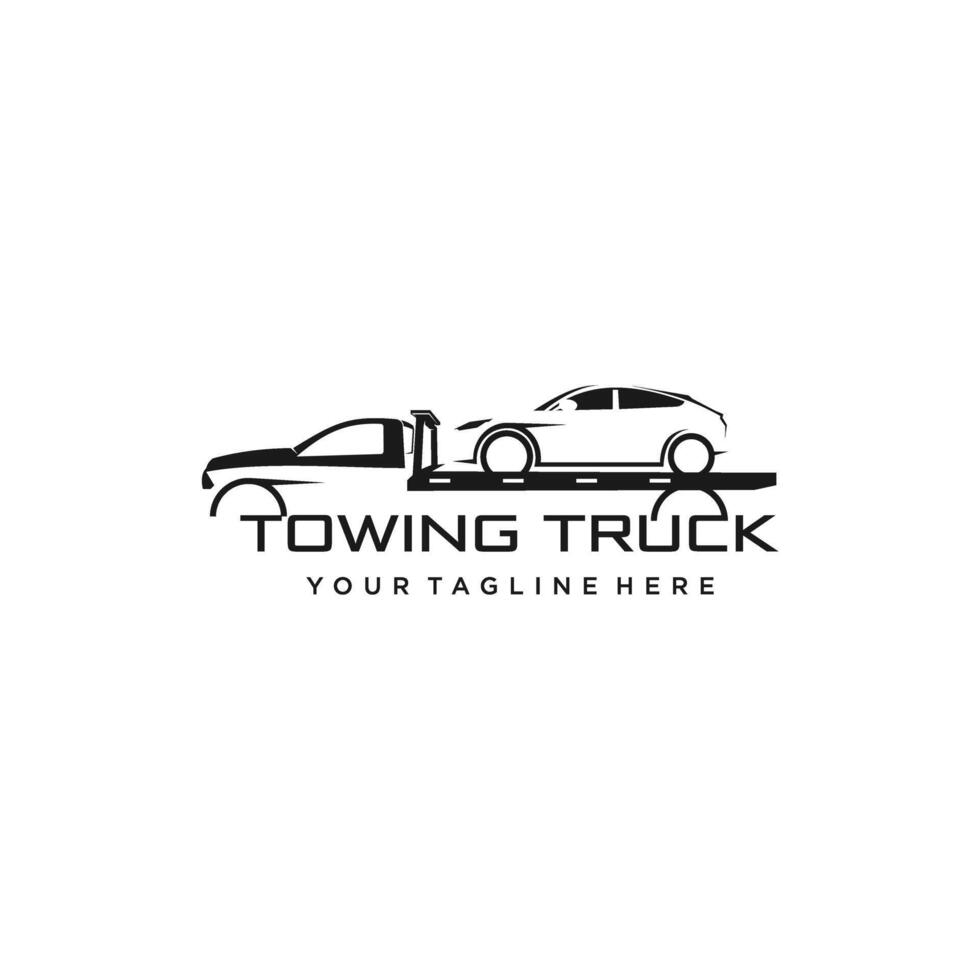 Truck towing company services logo template. Suitable for your design need, logo, illustration, animation, etc. vector