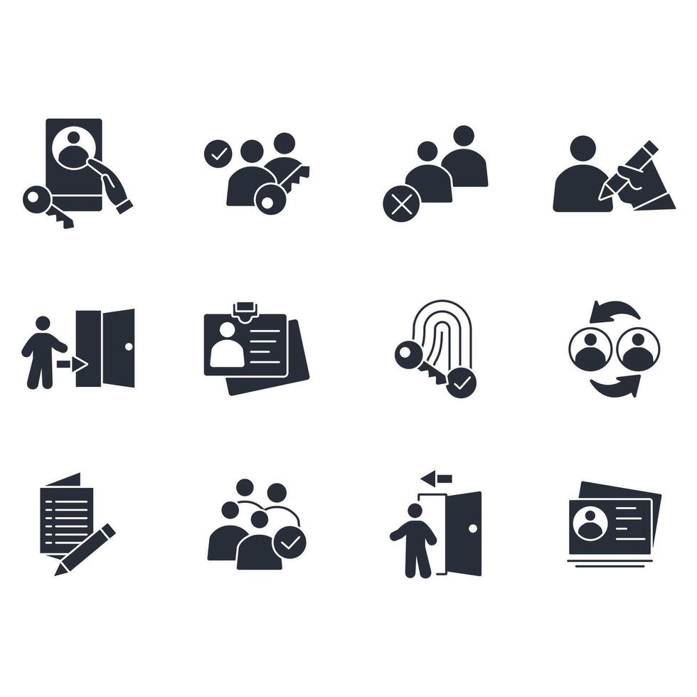 User account icon flat set vector