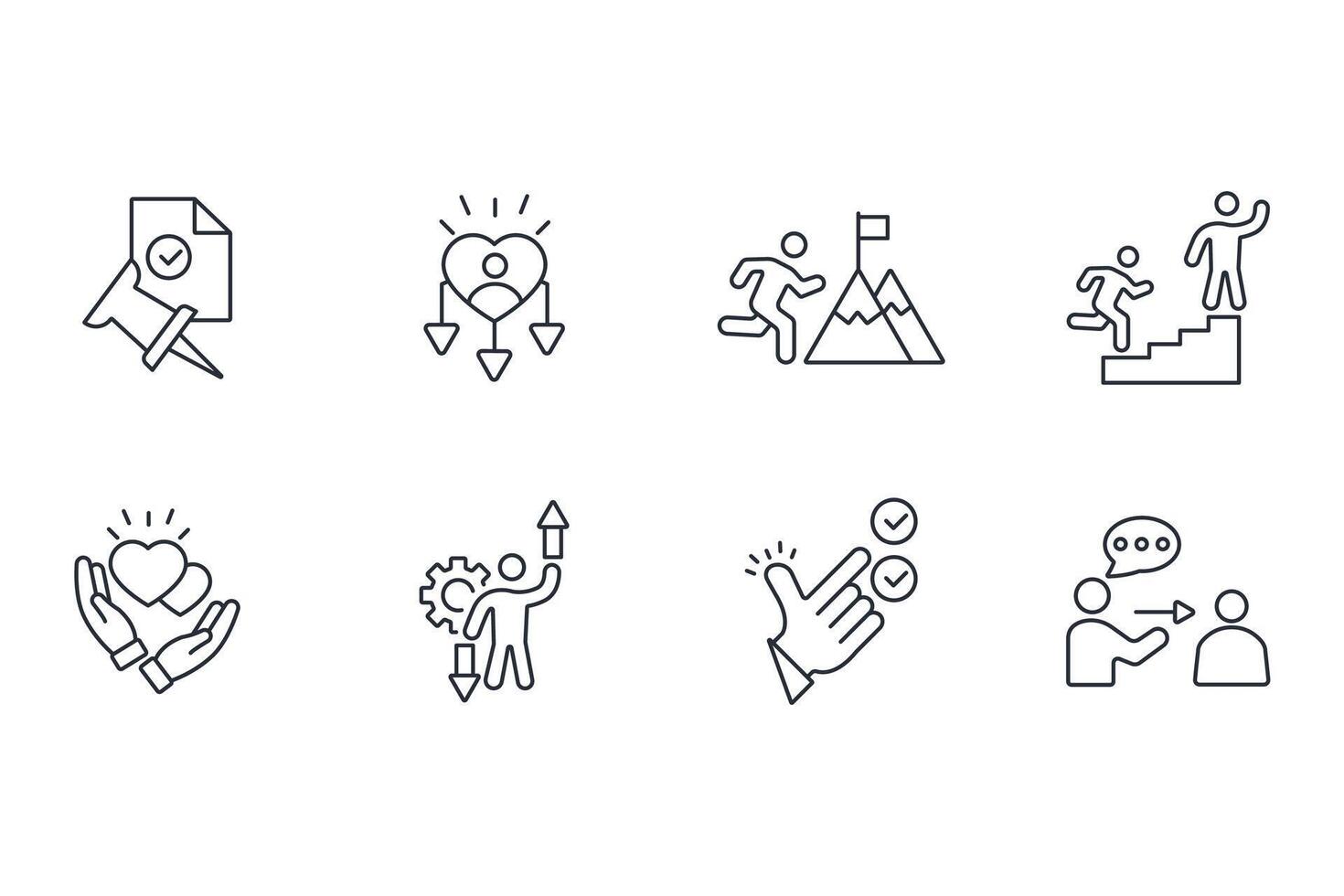 Soft skills icon set illustration. vector