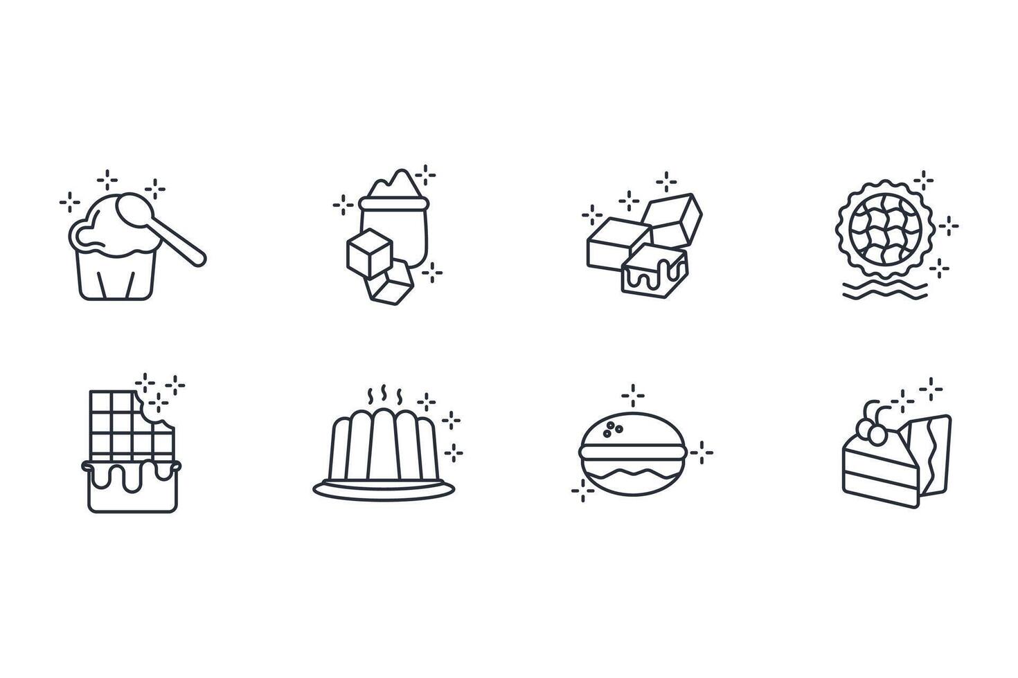 Sweets and desserts icon vector