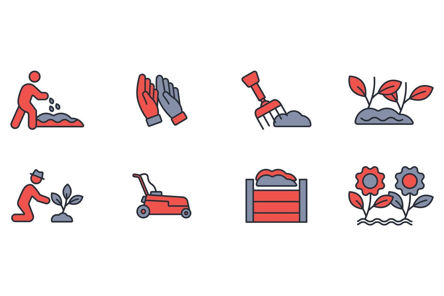 Gardening icon colours vector