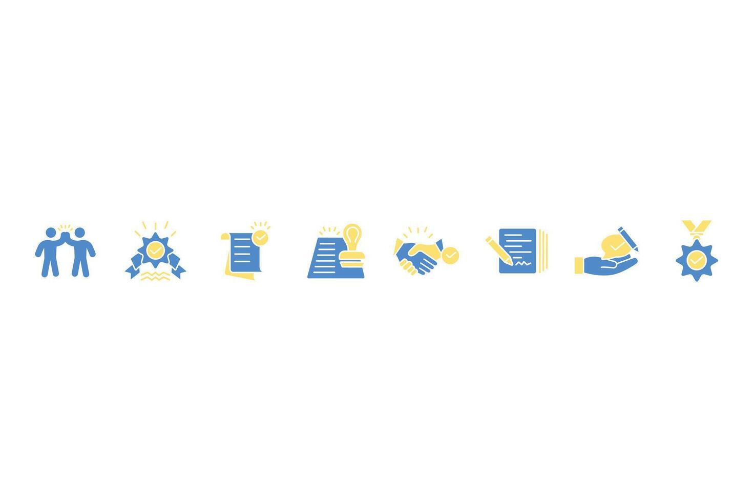 Approval icon set. Editable stroke.linear vector
