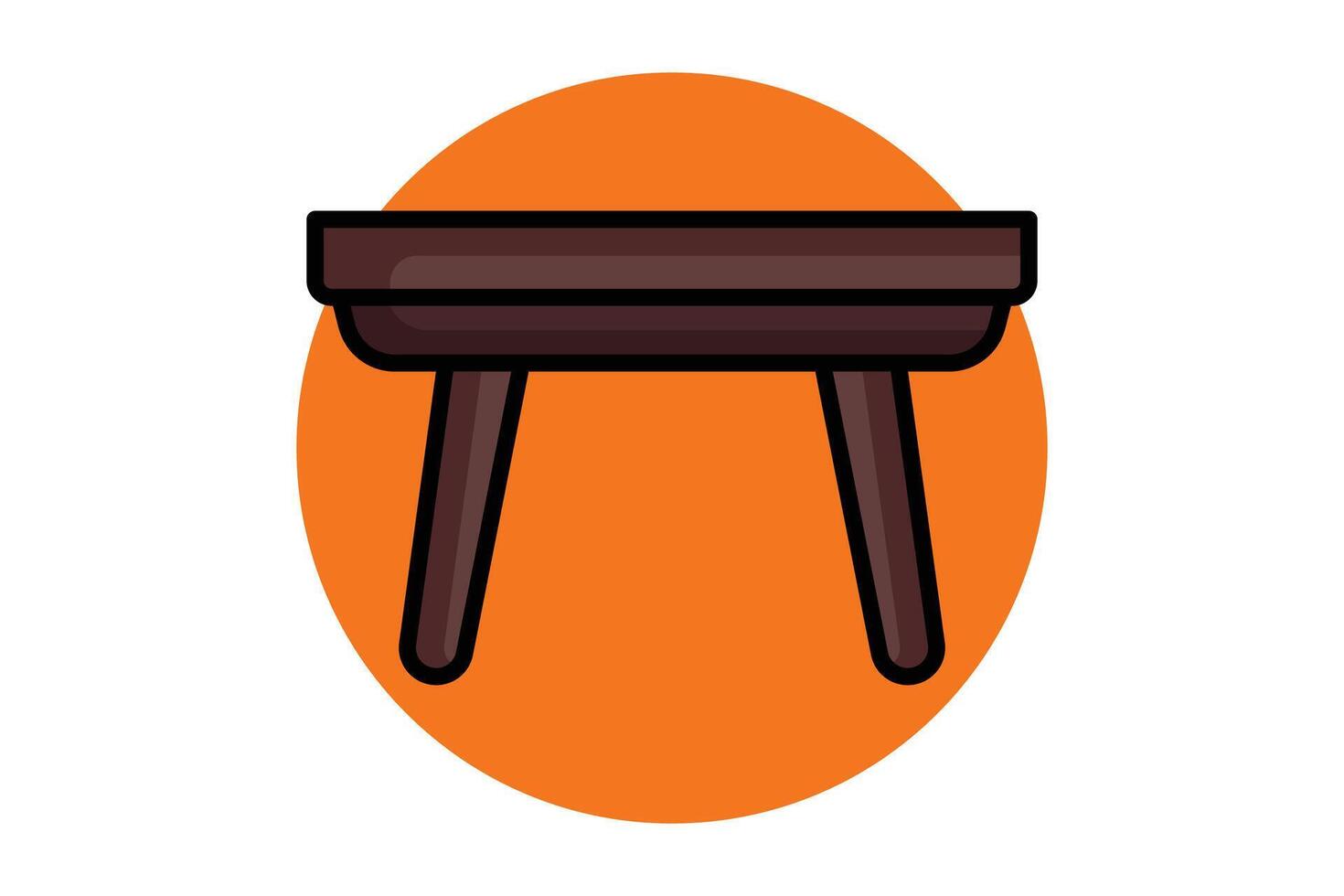 Table icon. colored outline icon style. icon related to furniture. furniture elements illustration vector