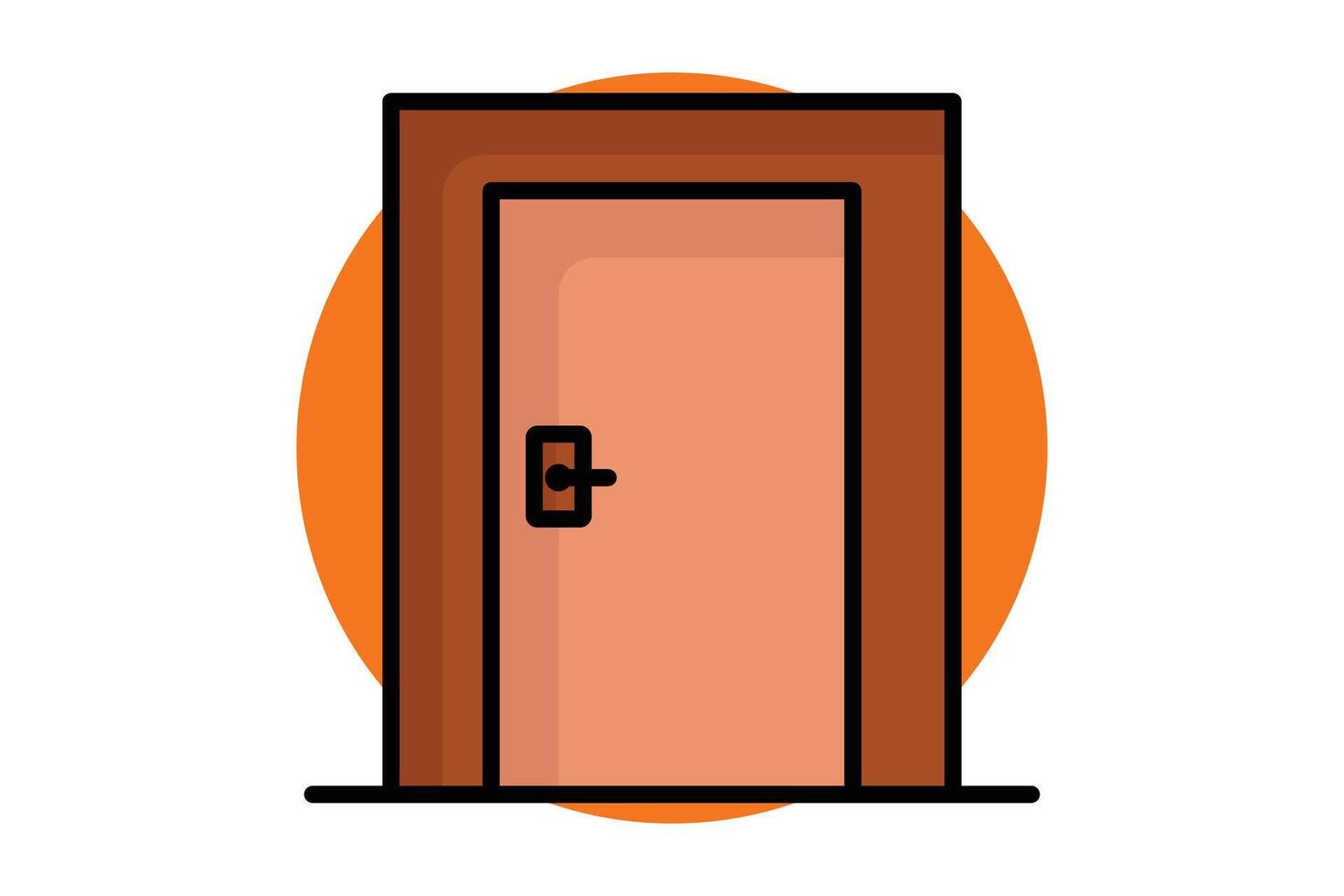 Door icon. colored outline icon style. icon related to furniture. furniture elements illustration vector