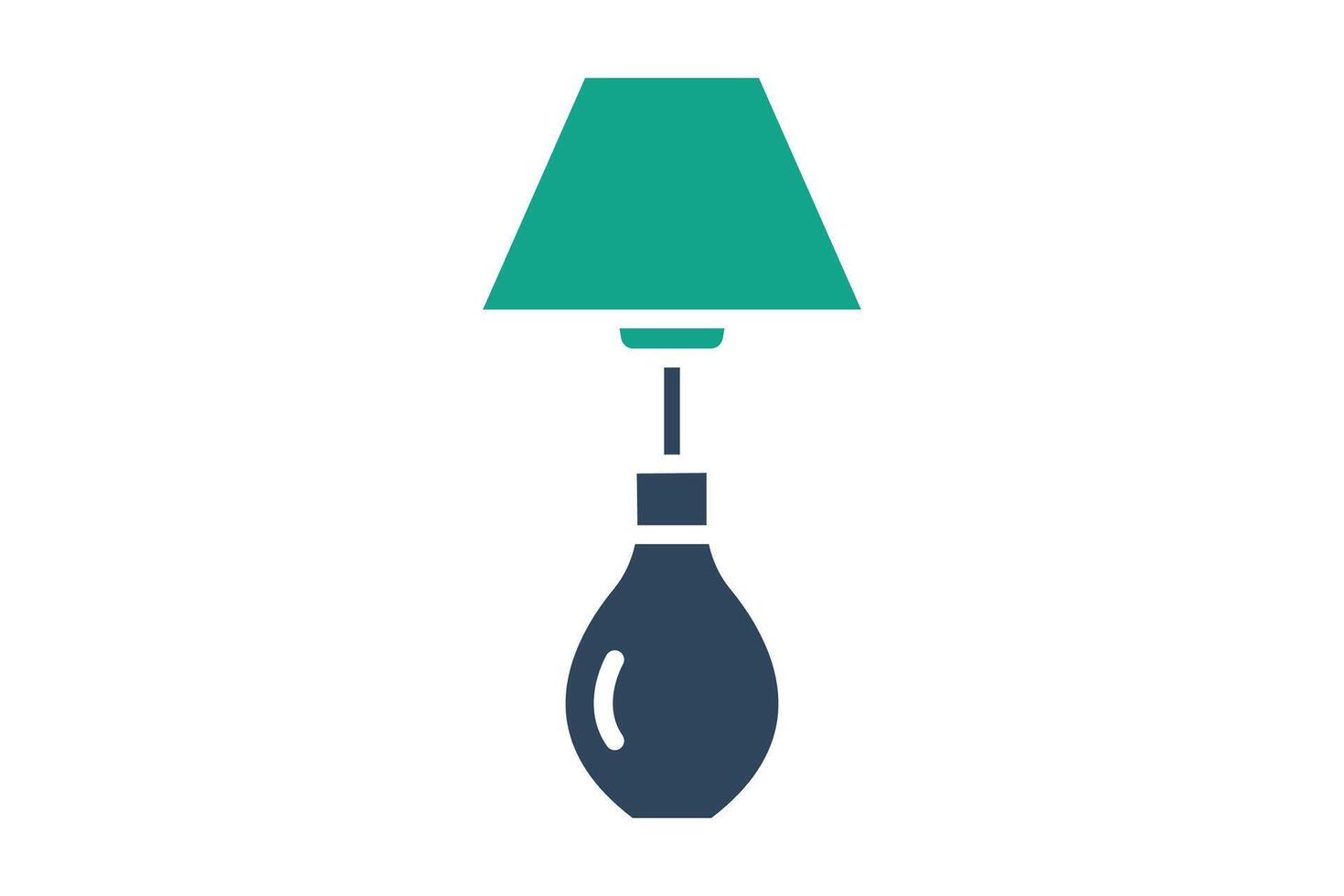 Lamp icon. solid icon style. icon related to furniture. furniture elements illustration vector