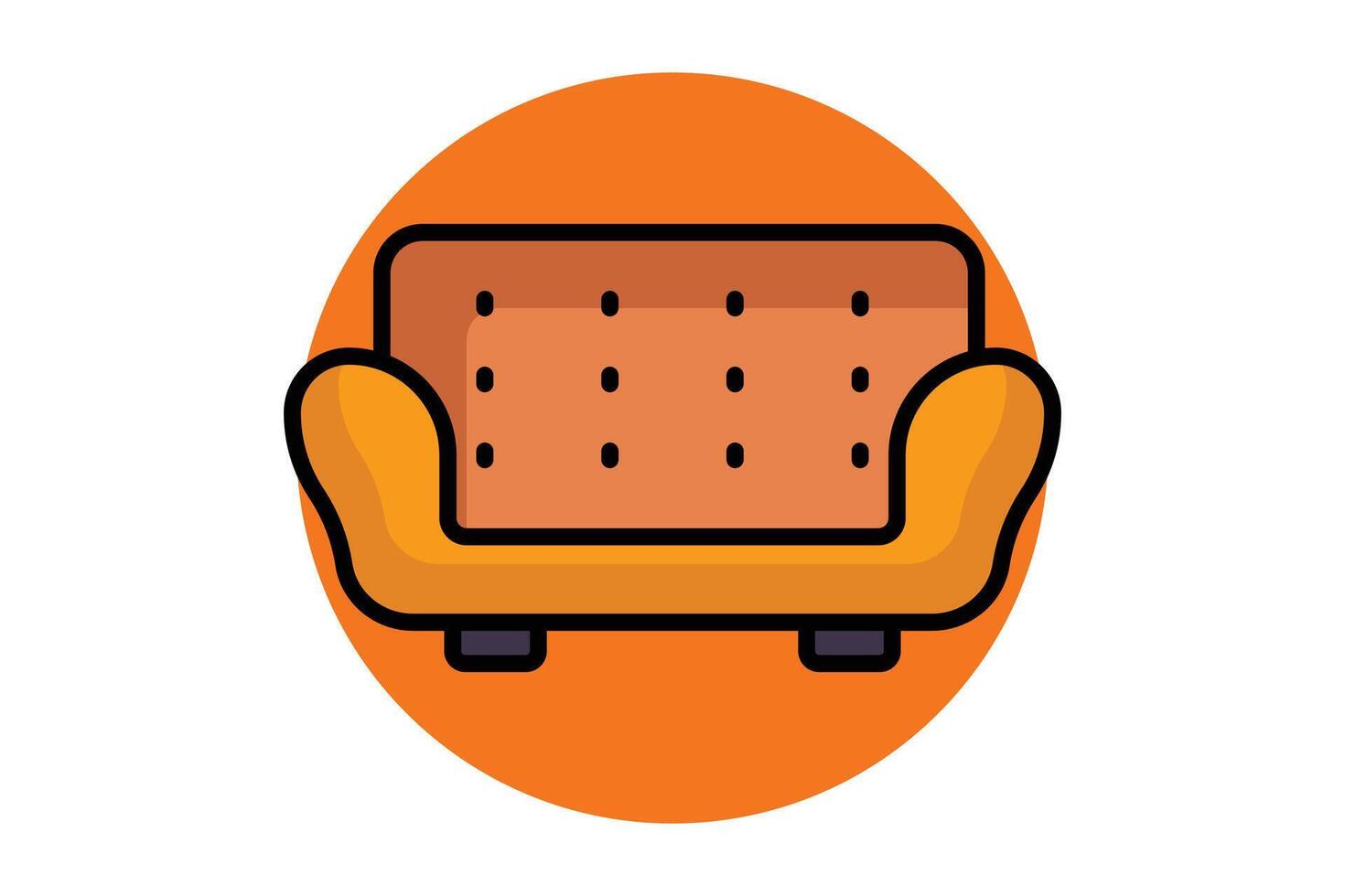 Couch icon. colored outline icon style. icon related to furniture. furniture elements illustration vector