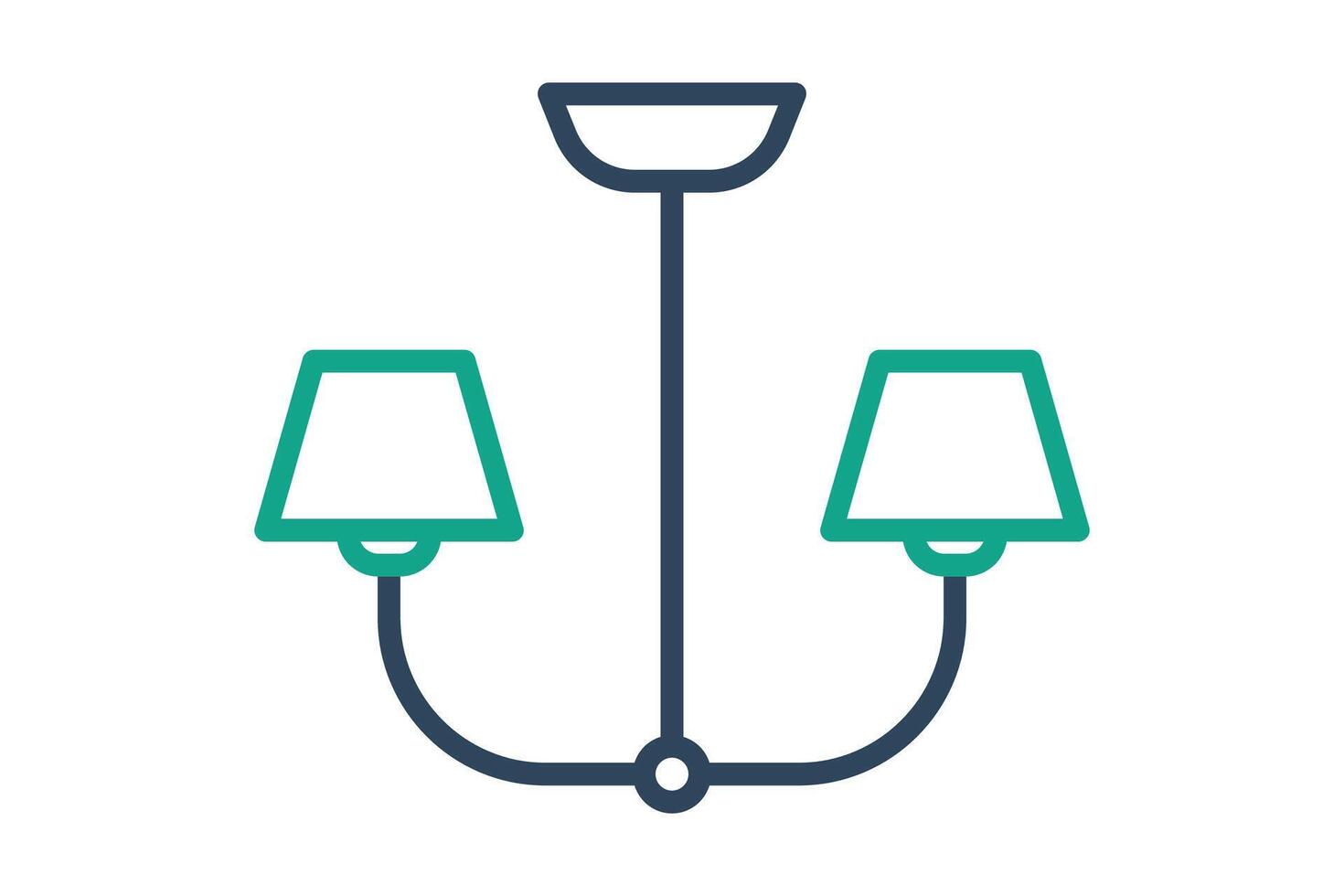 Chandelier icon. line icon style. icon related to furniture. furniture elements illustration vector