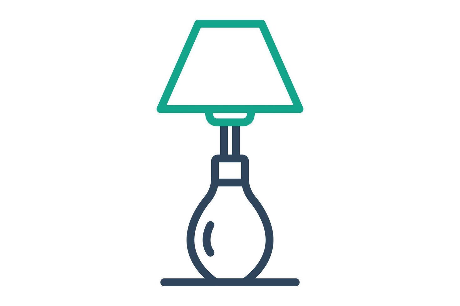 Lamp icon. line icon style. icon related to furniture. furniture elements illustration vector