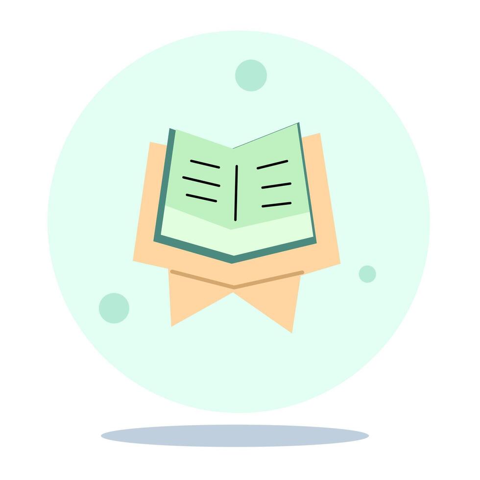 Al-Quran Elements in open position with table for Ramadan Kareem, Eid Mubarak, Happy Iftar, Eid al Adha, and Eid al Fitr decoration. Islamic religious flat icon illustration vector