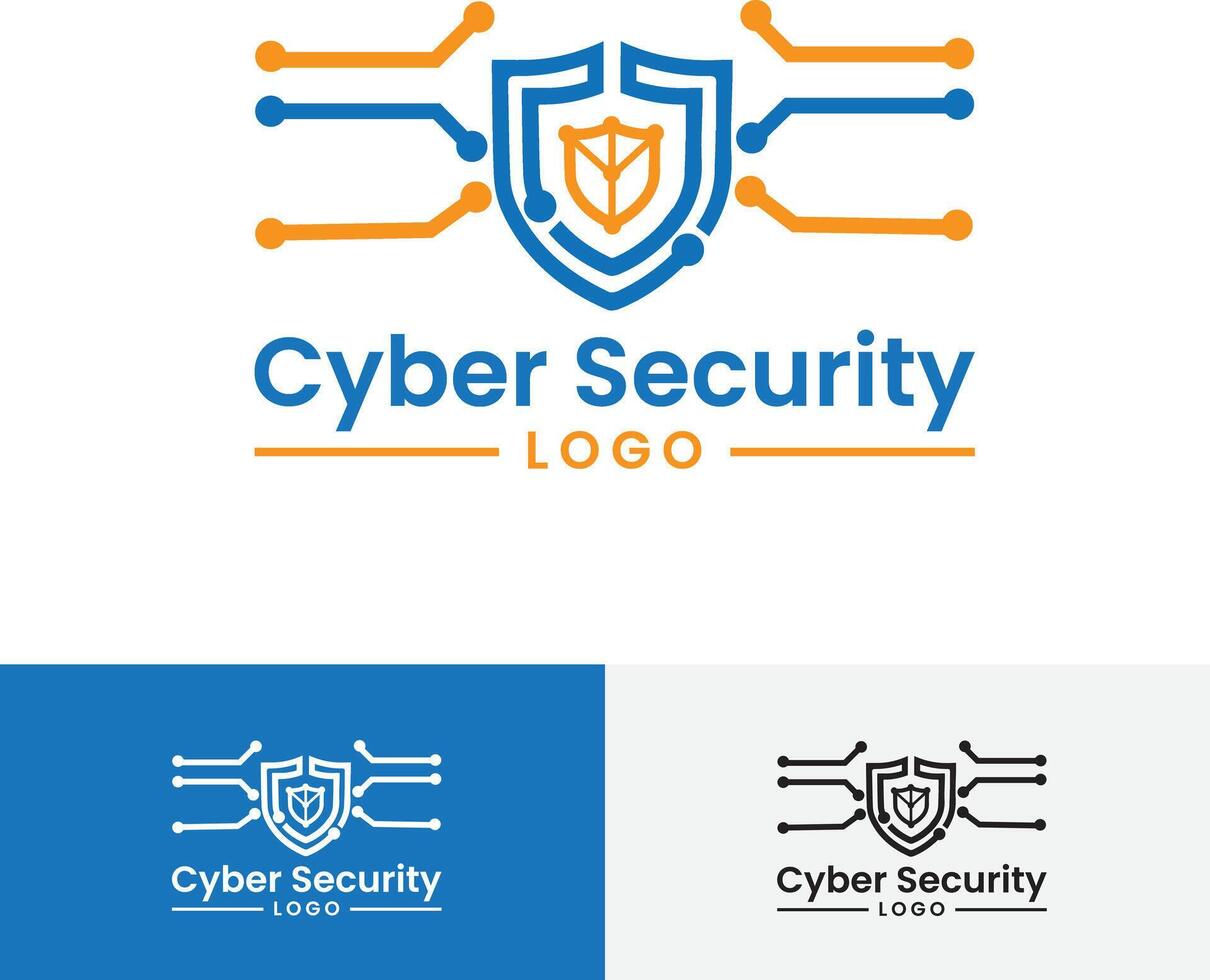 Modern Cyber Security Logo Design vector