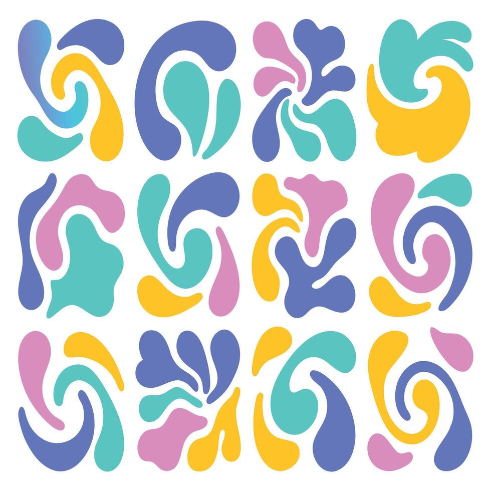 a set of colorful swirls and swirls vector