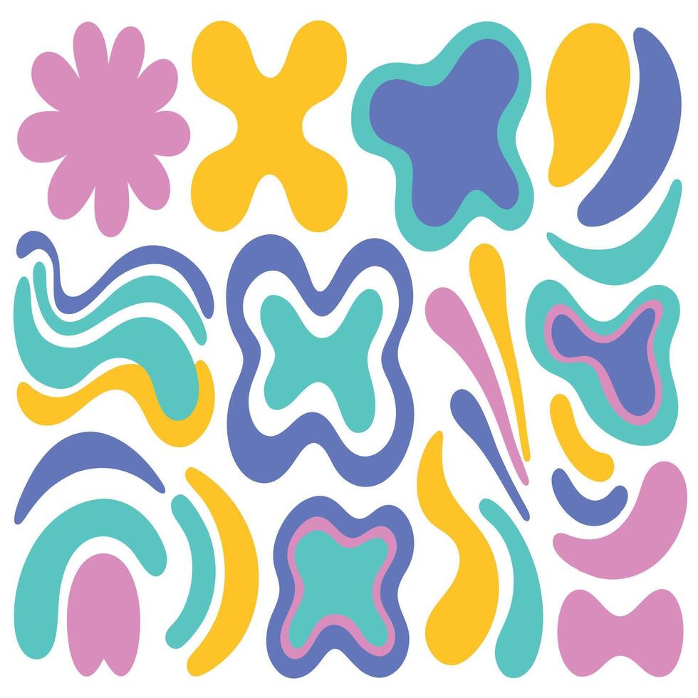 a set of colorful abstract shapes and shapes vector