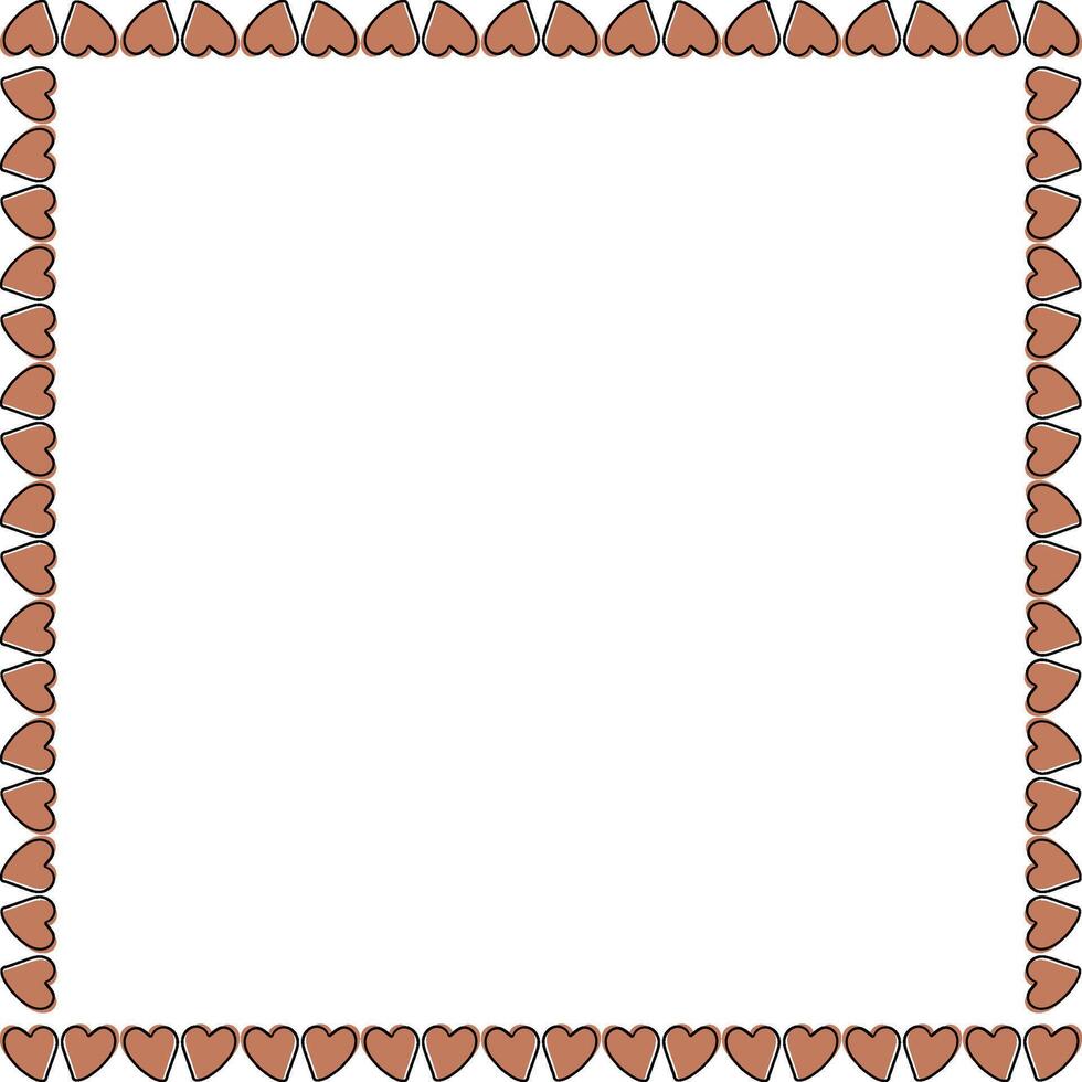 Heart square empty frame. Heart, love, romance or valentine's day red heart. Empty space for your text vector